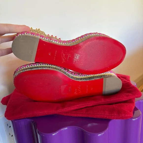 Christian Louboutin Pyraclou 60mm Espadrille Sandal, Authentic, EUC - Picture 10 of 12